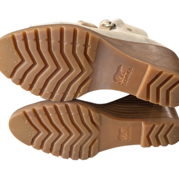 Sorel Stylish Cream Wedge Sandals - Picture 5 of 7
